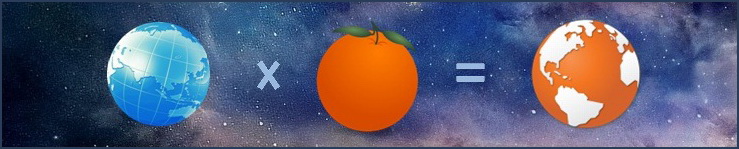Земля и апельсин.